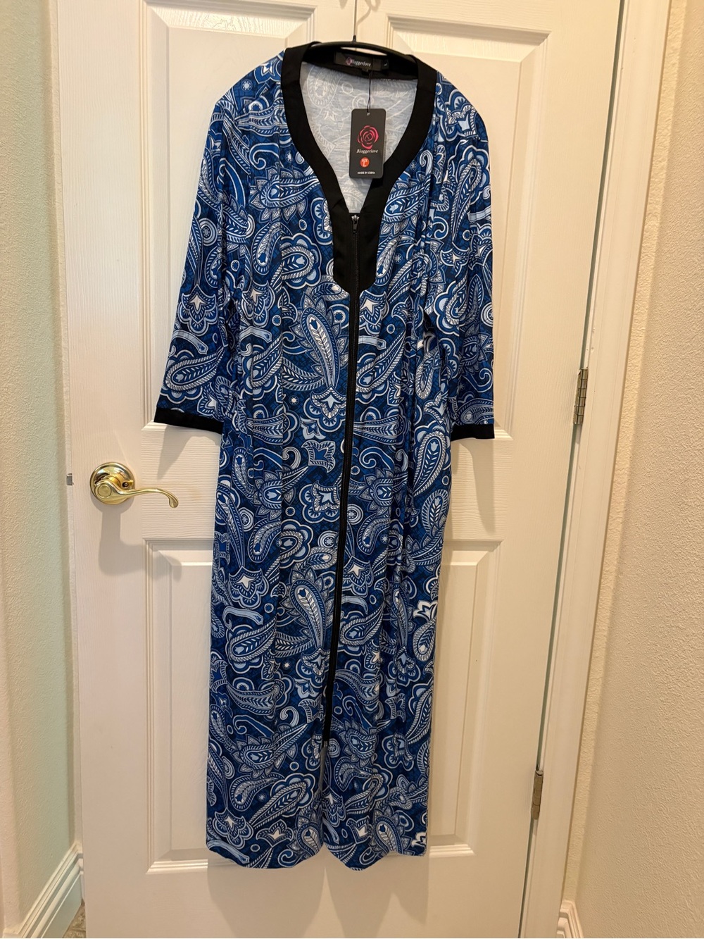 Bloggerlove for Women’s Robe 50” Long Zip Up Half Sleeve